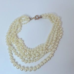 J. Crew Several Strand Plastic Pearls Statement Necklace